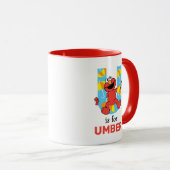 Mug Elmo Alphabet | U Parapluie (Devant droit)