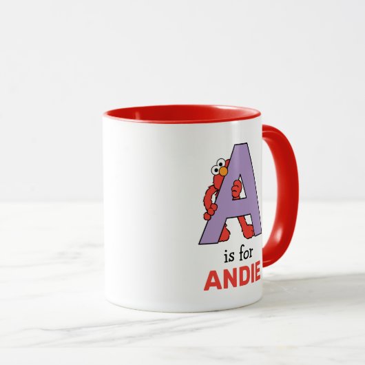 Mug Elmo Alphabet | Un violet (Devant droit)