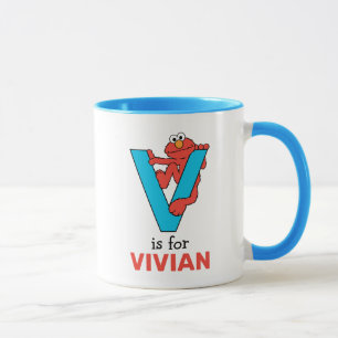 Mug Elmo Alphabet   V bleu