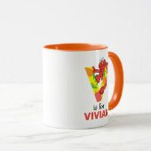 Mug Elmo Alphabet | V Légume (Devant droit)