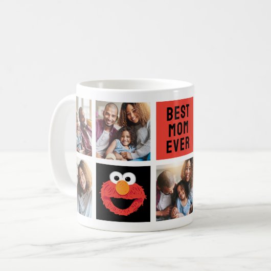Mug Elmo Big Face | Maman - Photo Collage (Devant gauche)