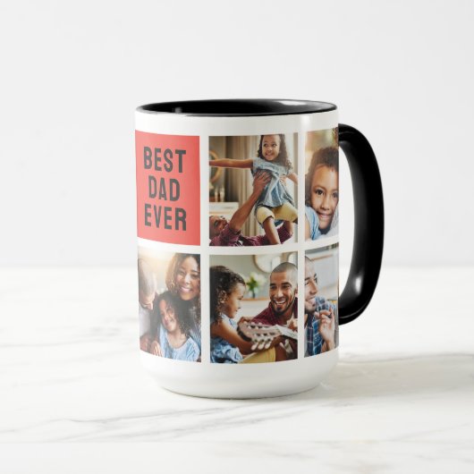 Mug Elmo Big Face | Papa - Photo Collage (Devant droit)