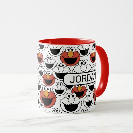 Mug Elmo Color Pop Face Pattern (Devant droit)