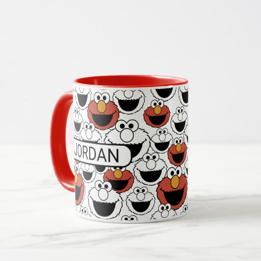 Mug Elmo Color Pop Face Pattern (Devant gauche)