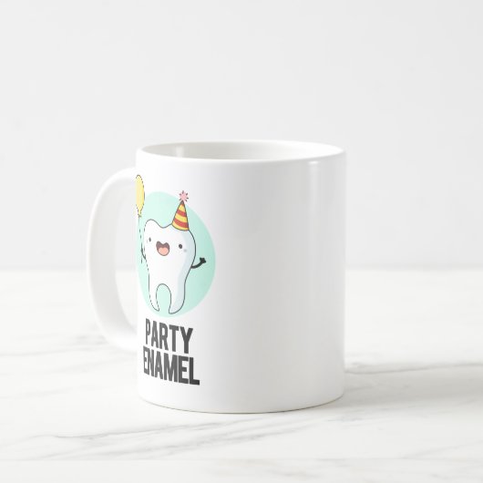 Mug Émail de fête Funny Dot Pun (Devant gauche)