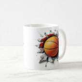 Mug Emballage de basket 3d, conception de boule 3d (Devant droit)
