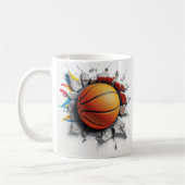 Mug Emballage de basket 3d, conception de boule 3d (Gauche)