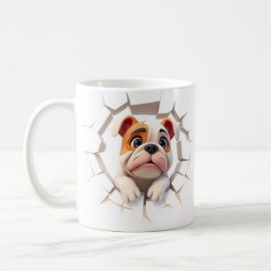 Mug Emballage de boue de bulldog 3d, conception de bou