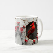 Mug Emballage de boue d'oiseau rouge 3d, conception d' (Devant droit)