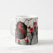 Mug Emballage de boue d'oiseau rouge 3d, conception d' (Devant gauche)