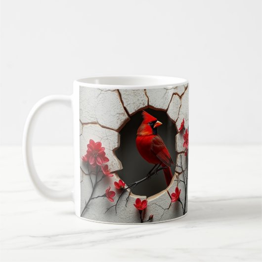 Mug Emballage de boue d'oiseau rouge 3d, conception d' (Gauche)