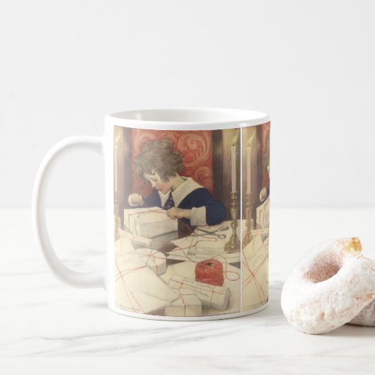 Mug Emballage des cadeaux de Noël, Jessie Willcox Smit (Avec donut)