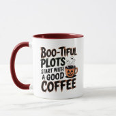 Mug Emballages Commencez par un bon café Halloween (Gauche)