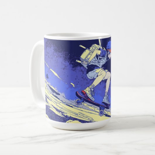 Mug Embarquement dans l'espace - Skateboarder Design (Devant gauche)
