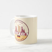 Mug Emblem Leipzig Allemagne City Skyline (Devant gauche)