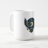 Mug Emblème d'aigle Art déco — Crête géométrique (Devant gauche)
