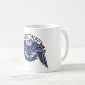 Mug Emblème d'aigle avec bannière né libre, aigle maje (Devant droit)