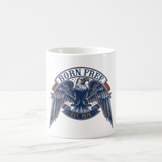 Mug Emblème d'aigle avec bannière né libre, aigle maje (Centre)