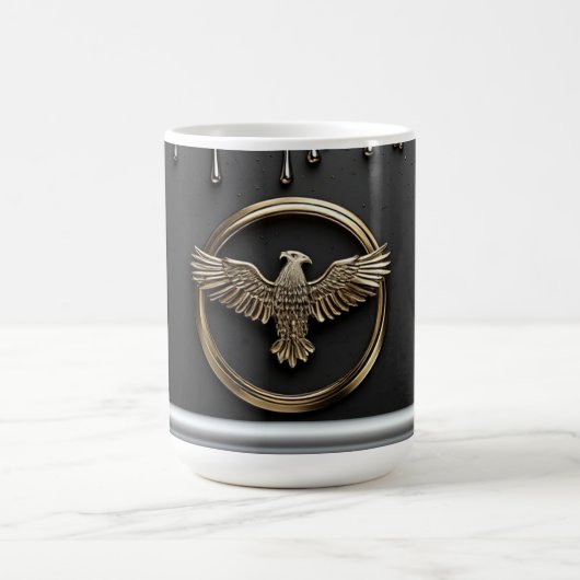Mug Emblème d'aigle doré aux ailes déployées (Centre)