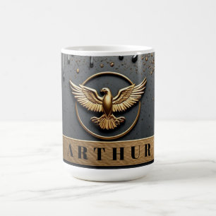 Mug Emblème d'aigle doré aux ailes déployées