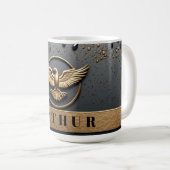 Mug Emblème d'aigle doré aux ailes déployées (Devant droit)
