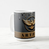 Mug Emblème d'aigle doré aux ailes déployées (Devant gauche)