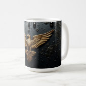 Mug Emblème d'aigle doré aux ailes déployées (Devant droit)