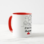 Mug Emblème d'amour éternel : J'aime mon mari (Devant gauche)