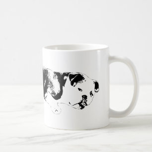 Mug Emblème de bulldog découpé à l'encre avec puissanc