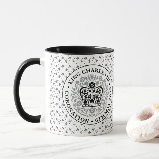 Mug Emblème de couronnement du roi Charles III (Avec donut)