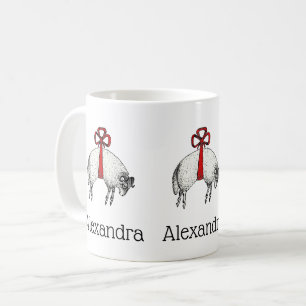 Mug Emblème de crête de mouton de bélier à laine ruban