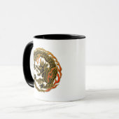 Mug Emblème de dragon à flamme dorée (Devant gauche)