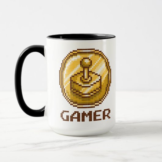Mug Emblème de joystick Gamer Pixel - Jeu vidéo rétro (Gauche)
