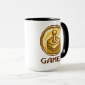 Mug Emblème de joystick Gamer Pixel - Jeu vidéo rétro (Devant droit)