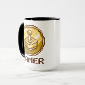 Mug Emblème de joystick Gamer Pixel - Jeu vidéo rétro (Devant gauche)