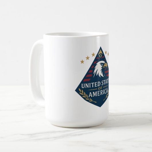 Mug Emblème de l'aigle pyramide des États-Unis d'Améri (Devant gauche)