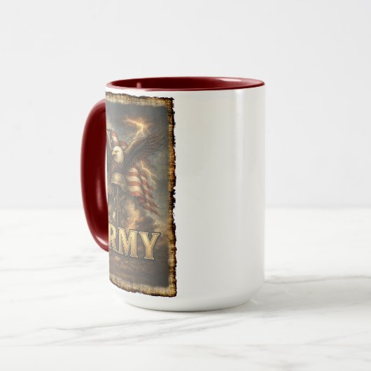 Mug Emblème de l'Armée avec Drapeau et Aigle (Devant gauche)