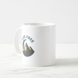Mug Emblème de nuit de montagne "Vivre libre"