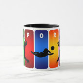 Mug Emblème de volley-ball multicolore (Centre)