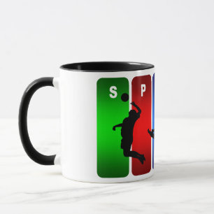 Mug Emblème de volley-ball multicolore