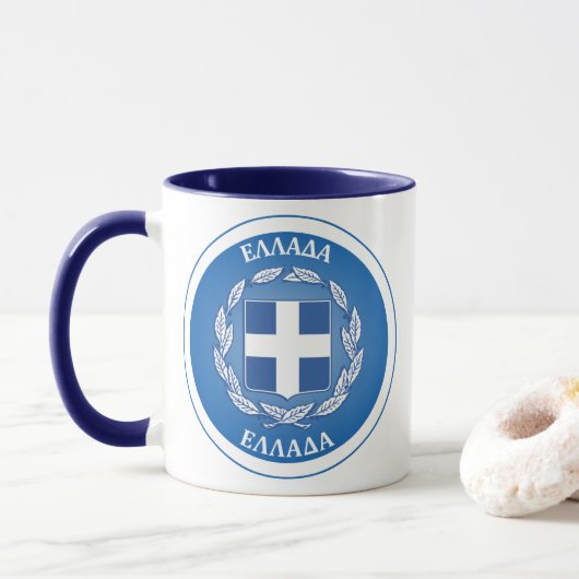 Mug Emblème du patrimoine grec (Avec donut)