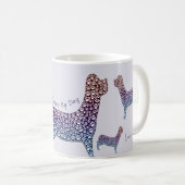 Mug Embossed Indigo Gradient Paw Print Dog Outline (Devant droit)