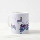 Mug Embossed Indigo Gradient Paw Print Dog Outline (Devant gauche)