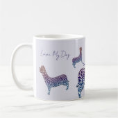 Mug Embossed Indigo Gradient Paw Print Dog Outline (Gauche)