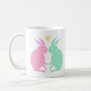 Mug embrassant des lapins (couleur)