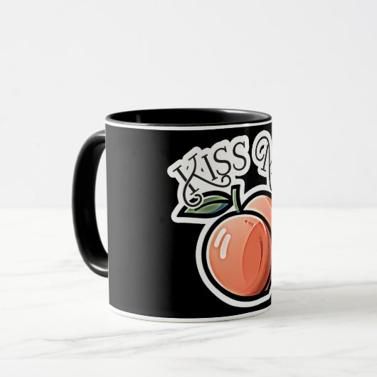 Mug Embrasse ma pêche pêche Fruit drôle (Devant gauche)
