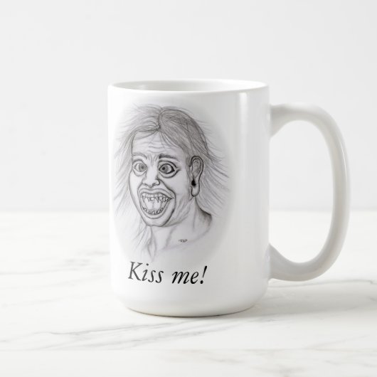 Mug Embrasse-moi ! - Bleistiftzeichnung (Droite)