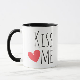 Mug Embrasse-Moi Citation Amour Cœur Rouge Mariage Fia