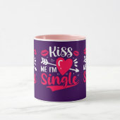 Mug Embrasse-moi Je suis célibataire Saint-Valentin (Centre)