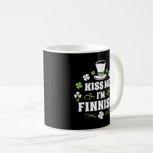 Mug Embrasse-Moi Je Suis Finlandais St Patrick'S Day F (Devant droit)
